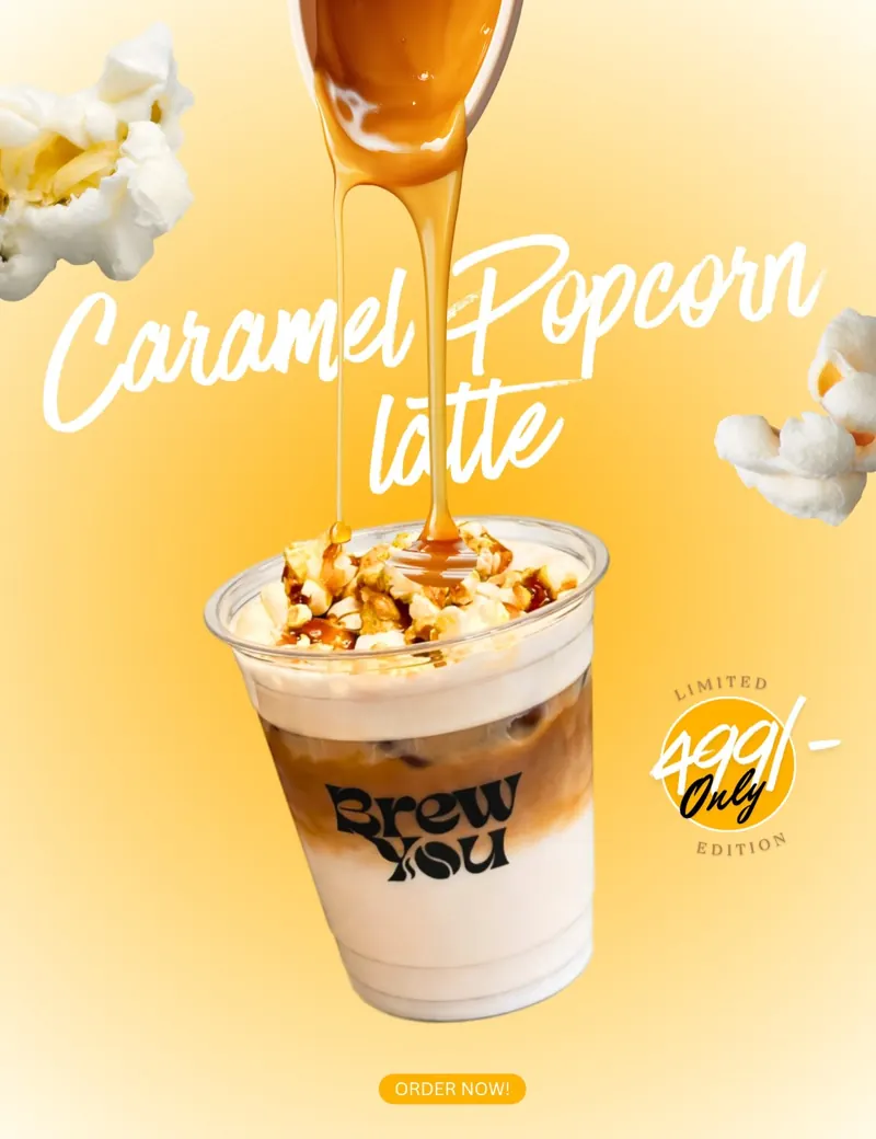 Caramel popcorn latte