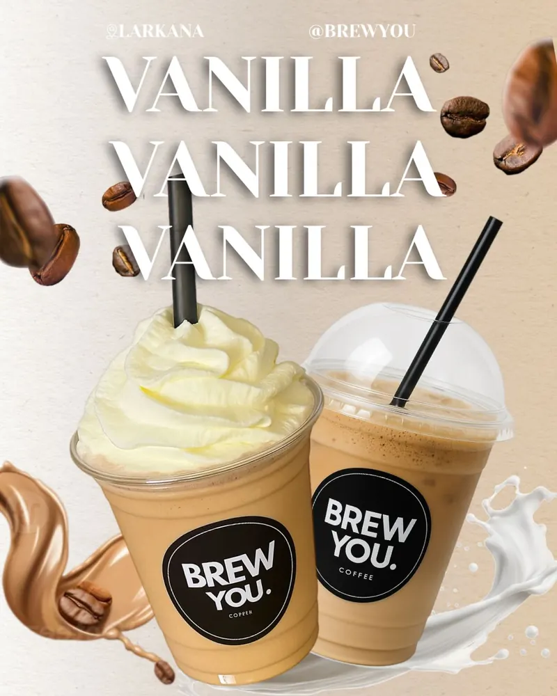 Vanilla frappé and iced vanilla latte